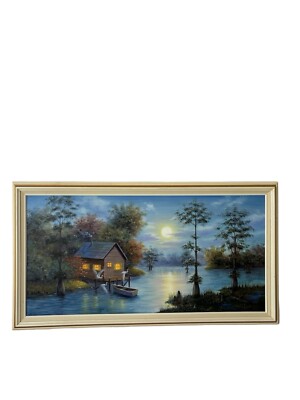 C. King Original Painting Louisiana Swamp Camp