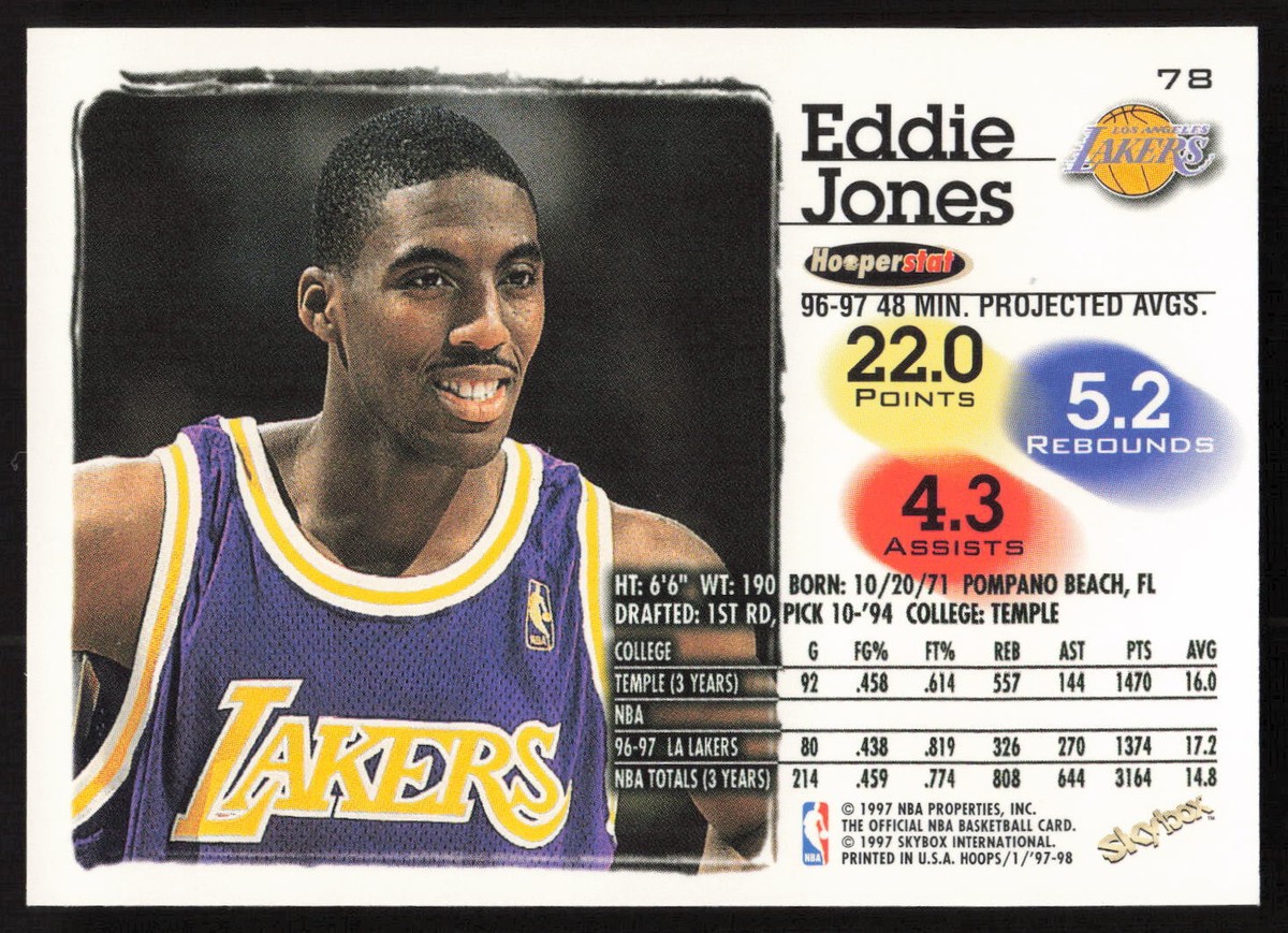 1997-98 Hoops #78 Eddie Jones | eBay