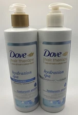2 Pk Dove Hair Therapy Hydration Spa Hyaluronic Serum Shampoo & Conditioner 13.5