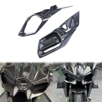 100% Carbon Fiber Front Air Ram Intake Cover For Kawasaki Ninja H2 H2R 2015-2023