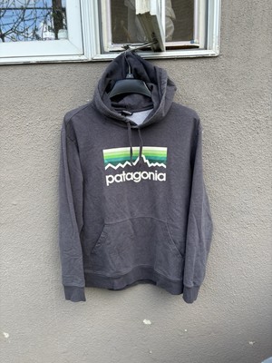 Patagonia M's Line Logo Hoodie Size Medium Gray