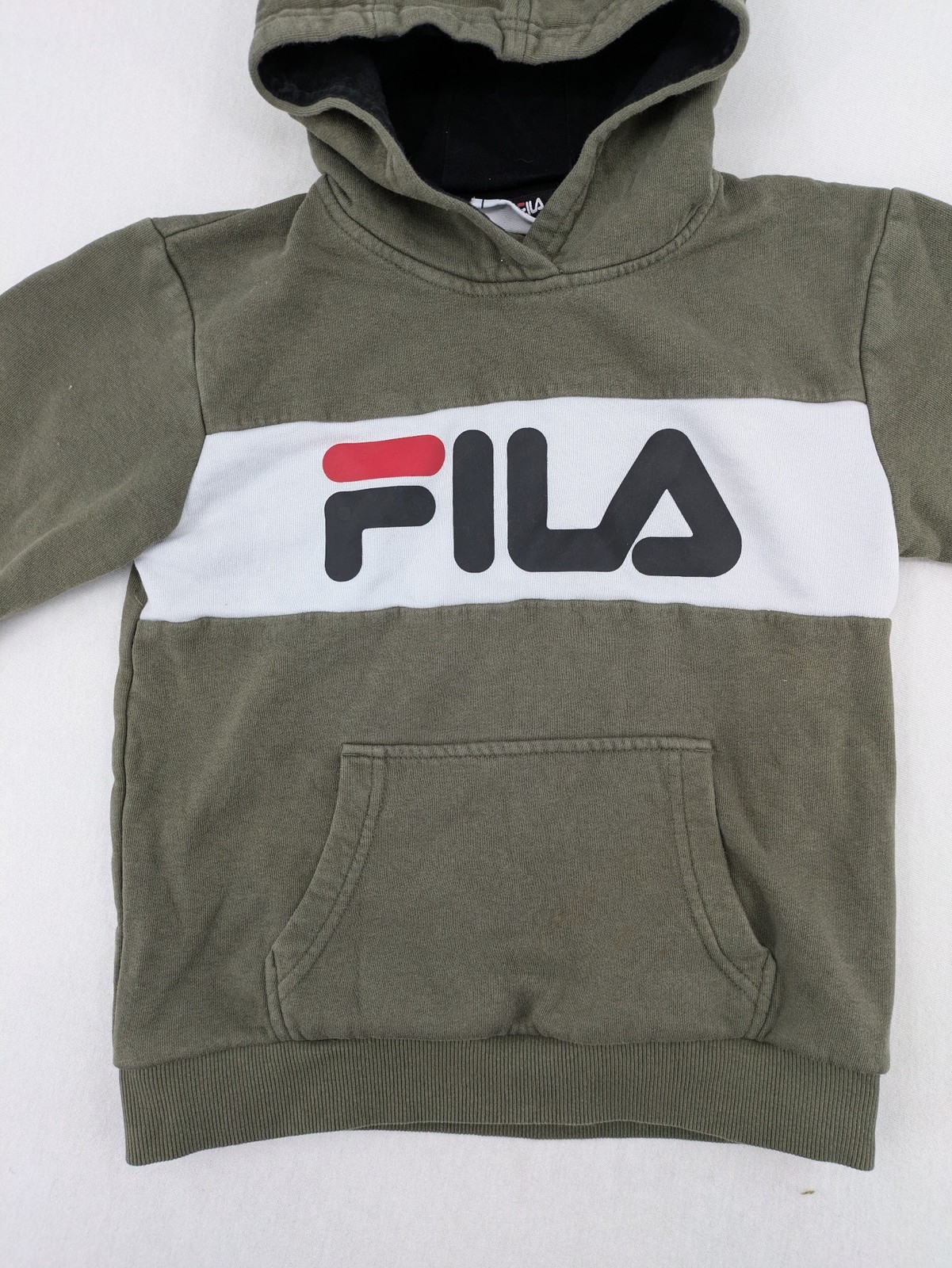 Fila Jungen Hoodie Langarm Pullover Sweatshirt Gr. 122 128 grün Logo image 5