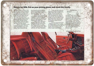 Vintage 1976 Chevrolet Monza Auto Ad Retro Look Reproduction Metal Sign AM1460