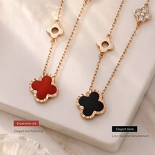 Kuzney Mode Halsketten Vierblättriges Kleeblatt Silberschmuck S999 Anhänger