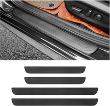 4pcs For Toyota Accessories Car Pvc Door Sill Scuff Cover Plate Protector Black