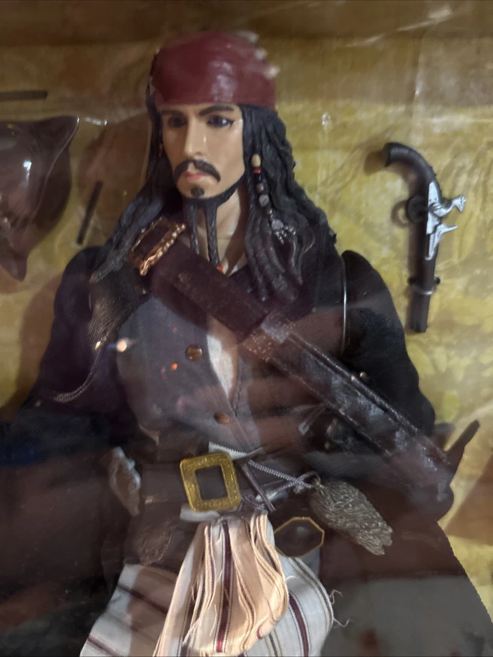 Piratas del Caribe 12" Capitán Jack Sparrow & Elizabeth Swan Muñeca Caja Set Foto 3 de 4