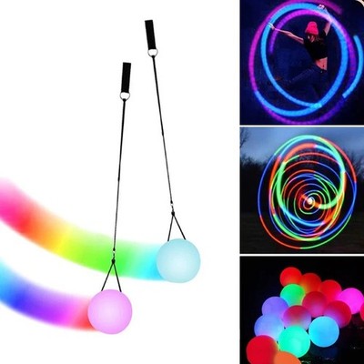 Multicolor leuchtende POI LED geworfene Kugeln Licht für Bauchtanz Hand Requisite UK