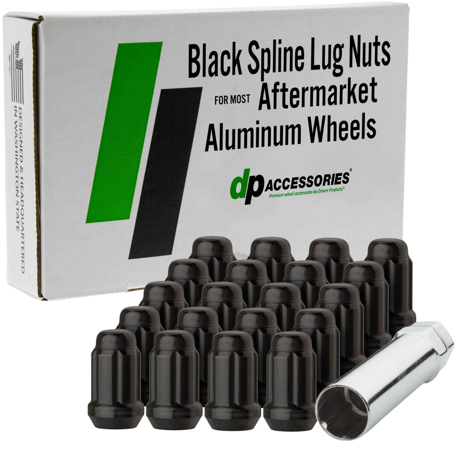 Black Lug Nuts for 1994-2004 Ford Mustang with Aftermarket Wheels