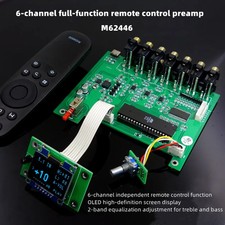 M62446 Preamp 5.1, 6-Channel Fully Independent Remote Control OLED Display