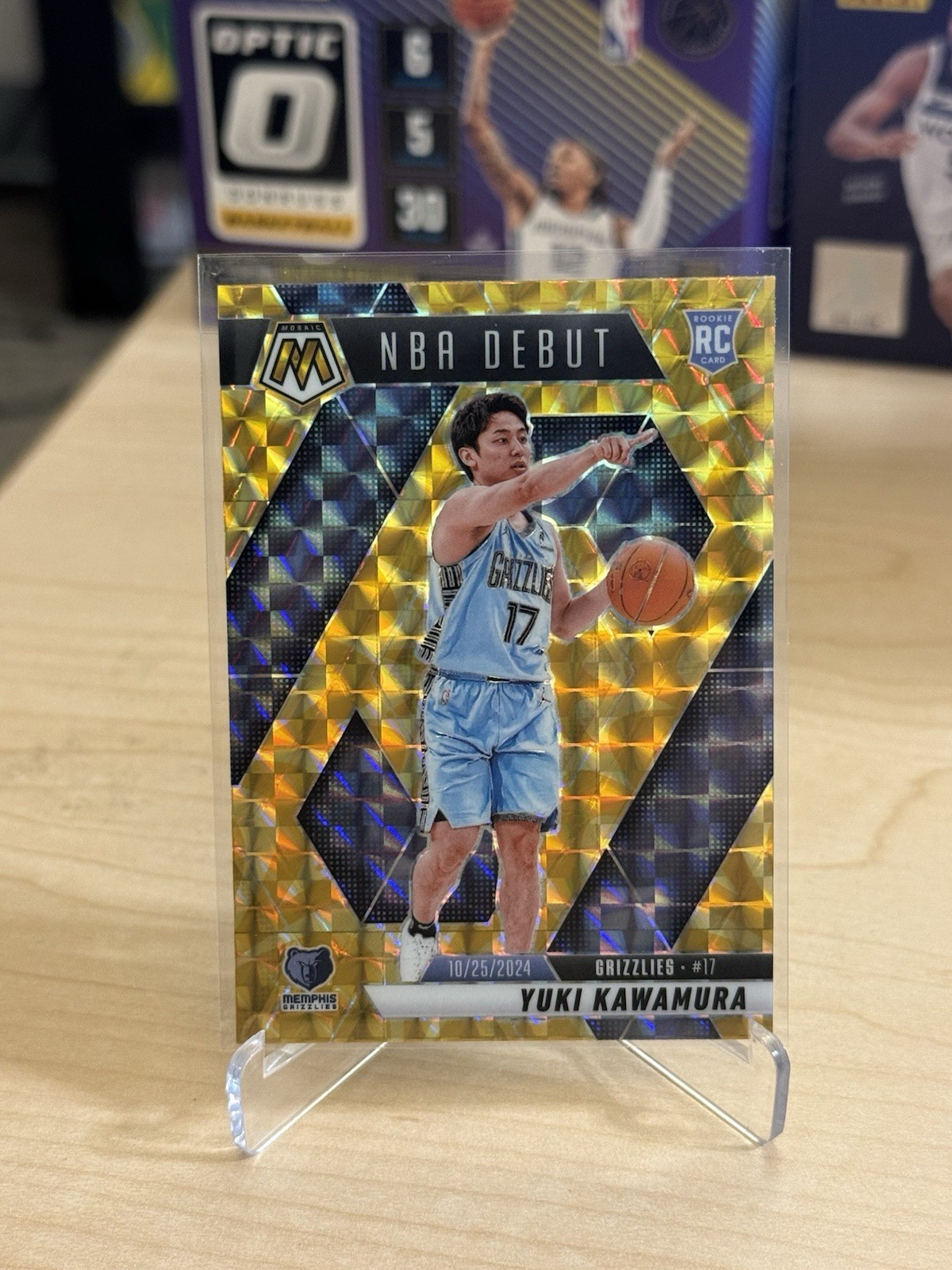 2024-25 Panini Mosaic NBA Debut Yuki Kawamura #265 Reactive Yellow Mosaic (RC)