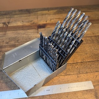 Vintage Indexed Drill Bit Steel Caddy & HSS Drill BITS A Z • HSS/Cobalt ☆US
