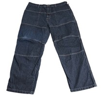 Marithe Francois Girbaud Baggy Jeans Mens Size 40x37 Blue Denim Embroidered