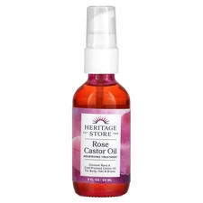Heritage Store Rose Castor Oil Serum 2 fl oz 60 ml Cruelty-Free, EcoFriendly