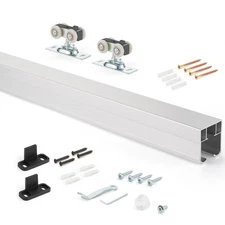 6FT/72in Sliding Pocket Door Hardware and Track Set,Commercial Grade Aluminum...