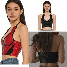 Womens Crop Top Sleeveless Vest Picnics Tank Backless Tops Corset Stylish Low