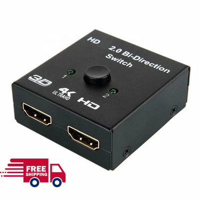 HDMI 2.0 HDTV Switch Switcher Splitter Bi-Direction Hub HDCP 2x1 1x2 In Out 4K