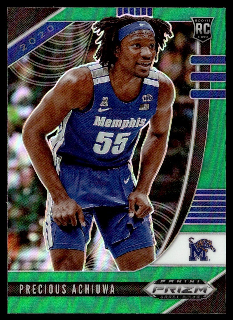 2020-21 Panini Prizm Draft Picks Collegiate Green Prizm Precious Achiuwa Rookie