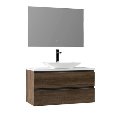STONEART Badmöbel-Set Monte Carlo MC-1000pro-1, eiche dunkel, 100x52cm Unterschr