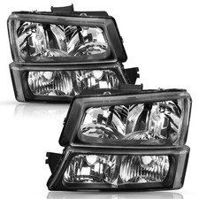 Headlight Assembly 4pcs For 2003 2006 Chevy Silverado 1500 2500 Hd 3500 Black