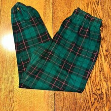 Vtg Plaid Stirrup Pants 80s 90s Holiday Christmas Leggings Made USA Union Medium