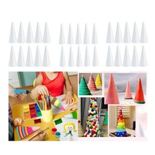 10Pcs Craft Foam Cones Foam Tree Cones Cake Topper Decors for Classroom