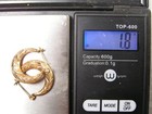..Vintage .14K Gold Graduated Textured Engraved Design Hoop Pierced Earrings... — photo 8