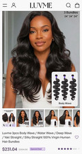 Luvme 3 Bundle 24 in Body Wave Remy Human Hair Weft Extensions Black Women