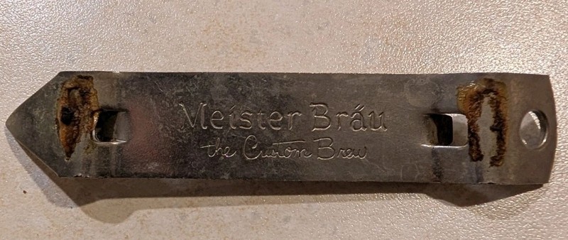 Meister Brau Beer Can And Bottle Opener, Vintage Metal. Beer Advertising 