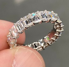 Exceptional Natural 5 Ctw E VS Diamond Platinum Eternity Ring Size 5.5