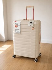 Image of BNWT IT LUGGAGE Cream & Rose Gold Detailing Suitcase MEDIUM 8 WHEELS 68x49x30
