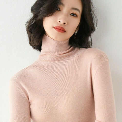 Sweaters Woman Fashion Quality Winter Solid Cashmere Knitted Warm Turtleneck - Picture 18 of 32