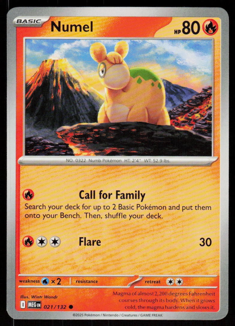 Numel 021/132 Common Mega Evolution Pokemon Near Mint