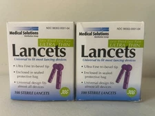 200 X MEDICAL SOLUTIONS LANCETS 30G 2 BOXES OF 100