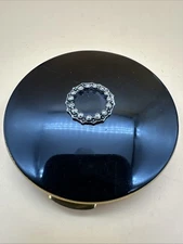 KIGU  1950’s Loose Powder Compact with Sifter, Mirror, Gold, England, Never Used