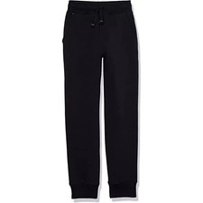 Amazon Essentials Boys Black Fleece Jogger Sweatpants Elastic Waist Sz Large 10