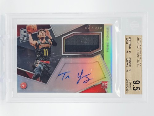 TRAE YOUNG 2018-19 PANINI SPECTRA RPA ROOKIE PATCH AUTO PRIZM /299 BGS 9.5 Q2023