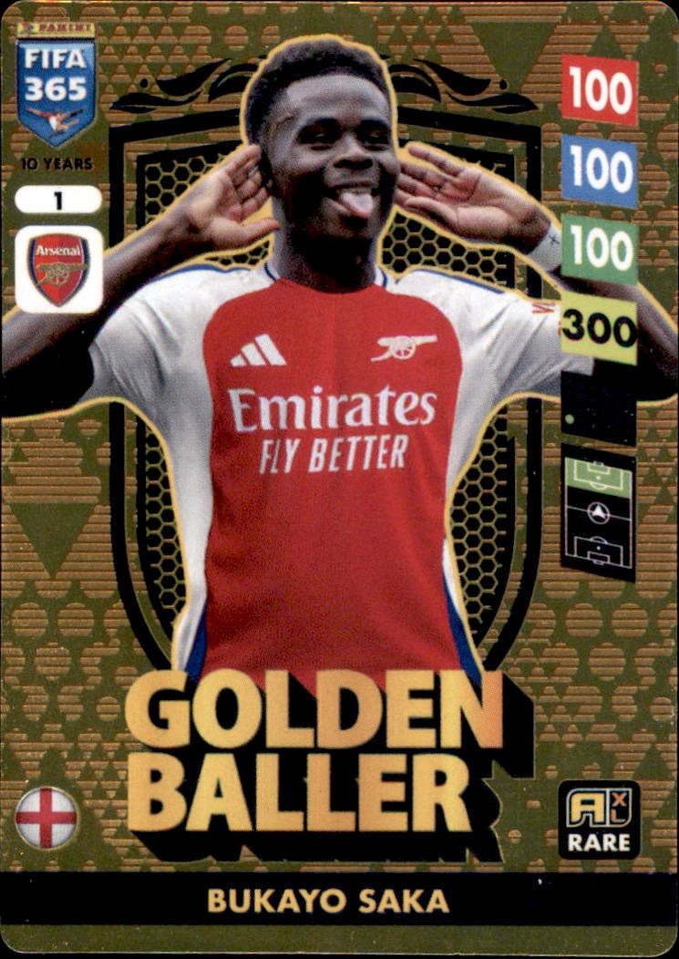 Panini FIFA 365 Adrenalyn XL 2025 Card 1 - Bukayo Saka - Golden