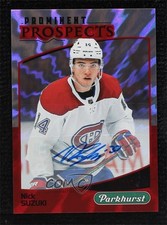 2019-20 Upper Deck Parkhurst Prominent Prospects Red /10 Nick Suzuki Auto 0qw6