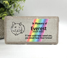 Guinea Pig Rainbow Memorial - Personalized Pet Memorial Stone - Pet Loss Gift