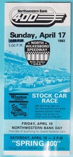 1983 Sunday April 17, North Wilkesboro Spdwy, Northwestern Bank 400 Promo Mailer