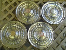 Four 1958 1959 Cadillac Cady Eldorado Fleetwood Hubcaps Wheel Covers Vintage