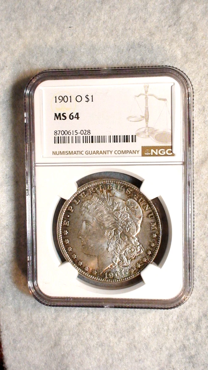 Silver MS 64 Graded 1901 Year Morgan US Dollars (1878-1921) for