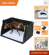 Spill-Proof Dog Potty Litter Box - Large Foldable Pet Pee Holder 33.8"L x 28"W