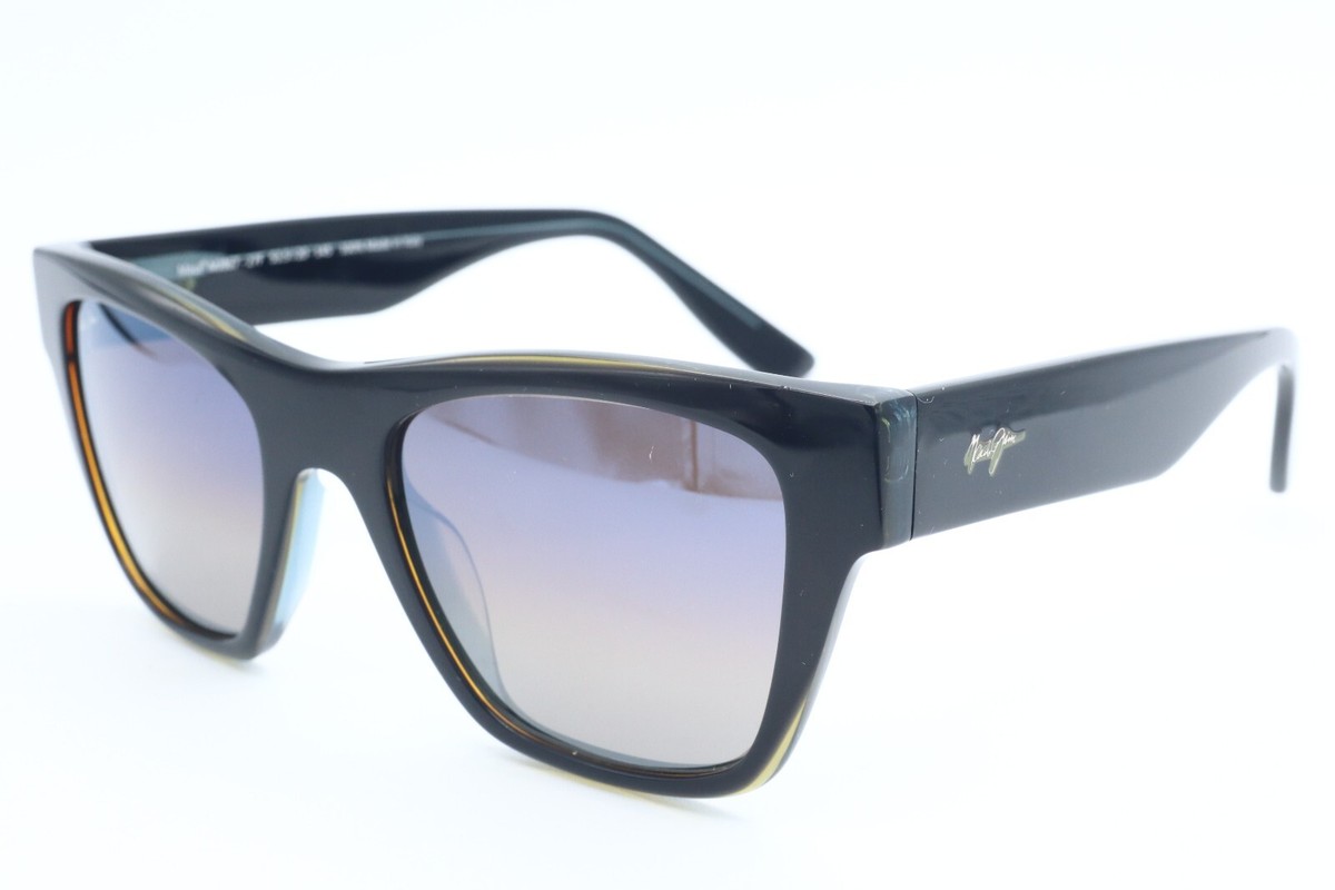 Maui Jim EKOLU MJ 867-27F Black Square Sunglasses Blue Polarized