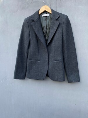 Miu Miu Vintage Fleece Wool Gray Blazer Jacket Size 40 | eBay