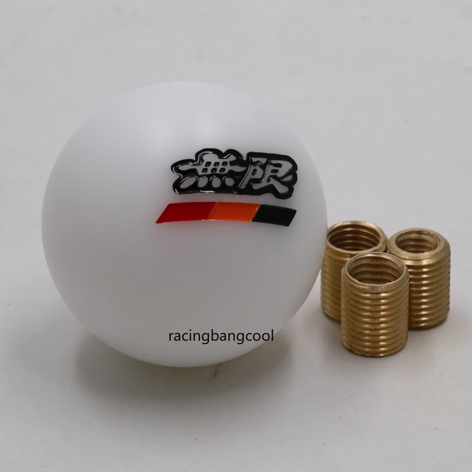 Perilla de cambio de resina redonda blanca Racing Mugen para Honda etc. Foto 3 de 4