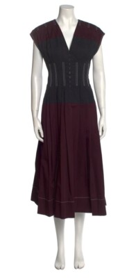 NWT TORY BURCH Claire McCardell Poplin Maxi Dress Purple/Black