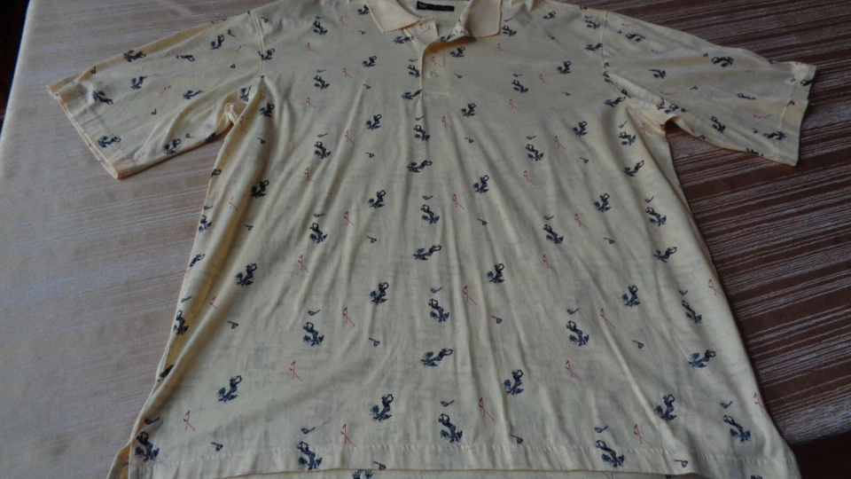 CUÑA - Golf y más allá - Polo para hombre 100 % algodón estampado AMARILLO talla XXL Foto 2 de 4