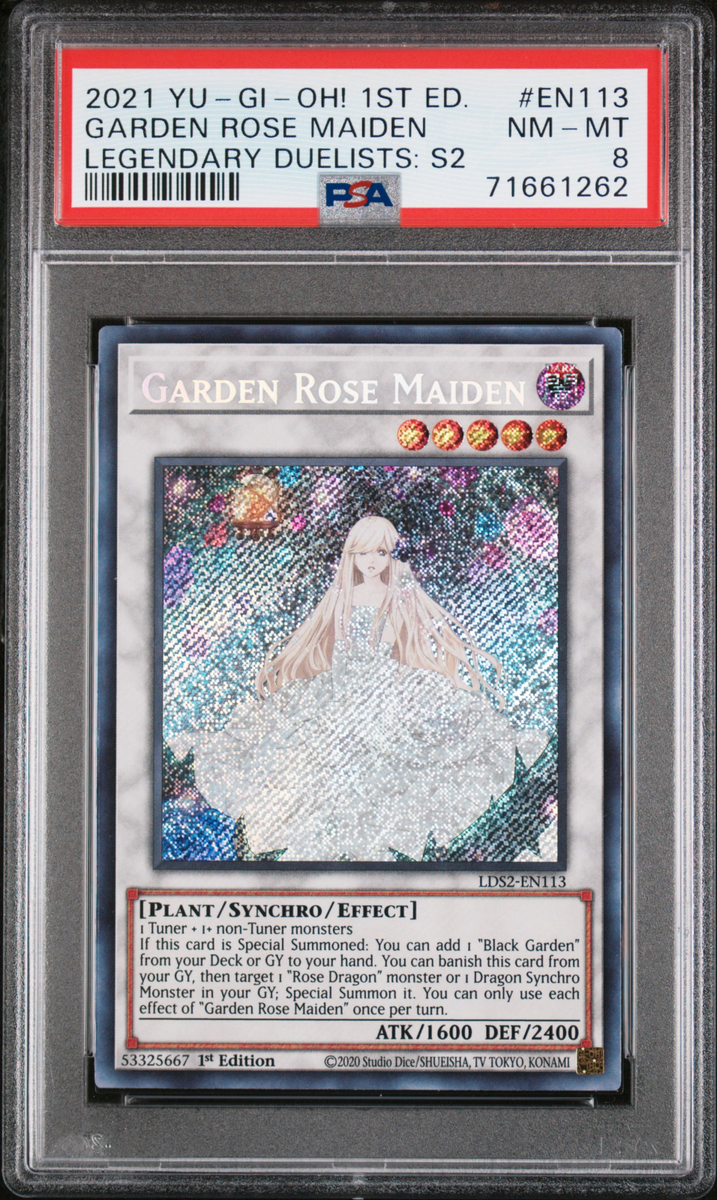 Yu-Gi-Oh! PSA 8 Garden Rose Maiden Secret Rare 1st Ed 2018