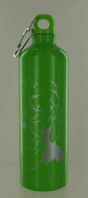 Disney TinkerBell Water Bottle - Green with Silver Design